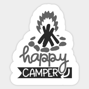 Happy Camper Outdoors Shirt, Hiking Shirt, Adventure Shirt Sticker